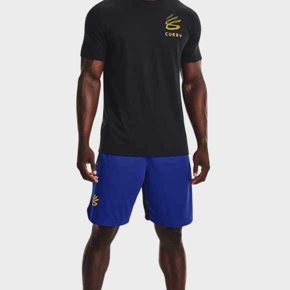 Under Armour Curry Brand UNDRT Splash Shorts 1362002 400 (Blue/Black) - Picture 2 of 6